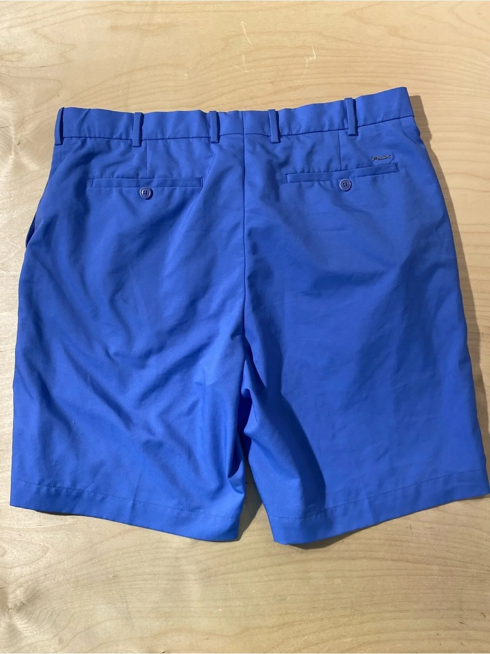 Ralph Lauren Royal Blue Flat-Front Cotton Shorts 38 (RS)